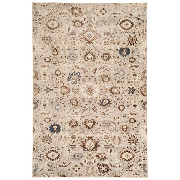 ECARPET Lunelle Traditional Washable Rug - 8 x 10-ft - Grey