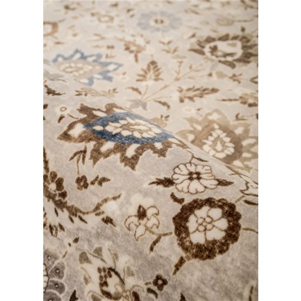 ECARPET Lunelle Traditional Washable Rug - 8 x 10-ft - Grey