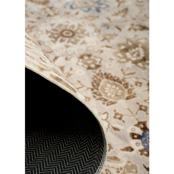 ECARPET Lunelle Traditional Washable Rug - 8 x 10-ft - Grey