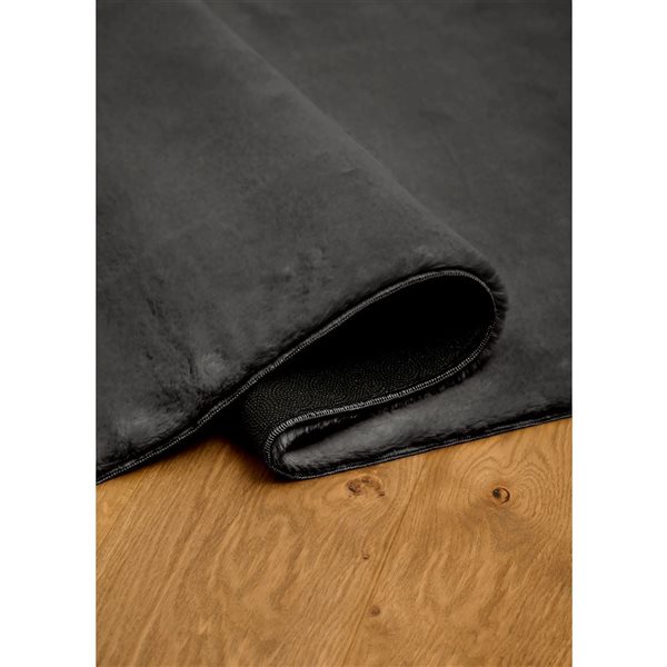 ECARPET Argo Plush Washable Rug - 5-ft x 7-ft 6-in - Charcoal