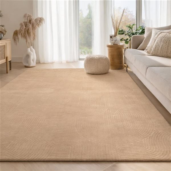 ECARPET Elion Contemporary Washable Rug - 5 x 7-ft 6-in - Beige