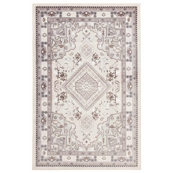 ECARPET Oriana Traditional Washable Rug 6-ft 7-in x 9-ft - Beige