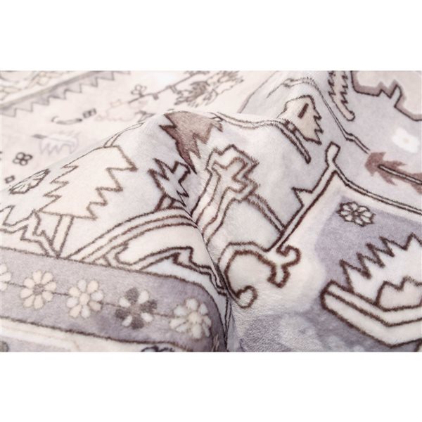 ECARPET Oriana Traditional Washable Rug 6-ft 7-in x 9-ft - Beige