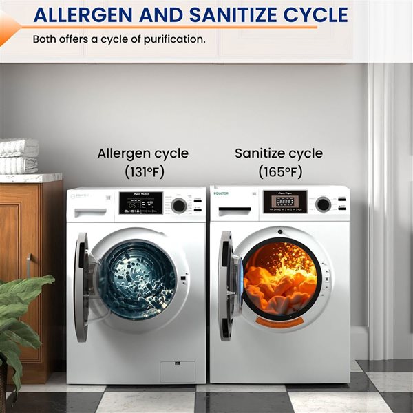 Equator Advanced Appliances Stainless Steel 1.62 ft³ Washer and 3.1 ft³ Vented Dryer Set