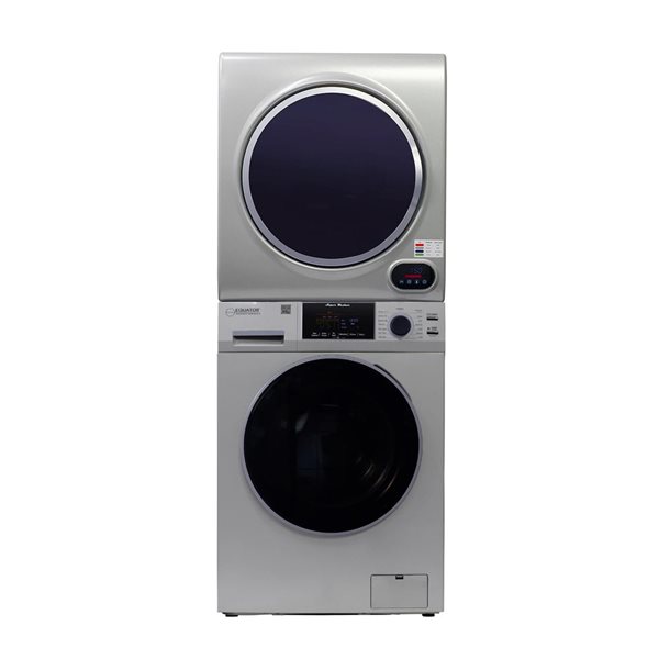 Equator Advanced Appliances Compact Silver 1.62 ft³ Washer and 3.5 ft³ Vented Sensor Dryer