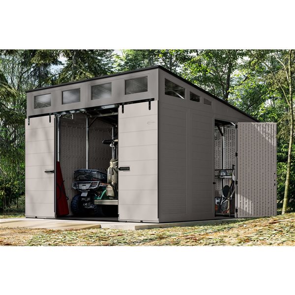 Suncast Mega Modernist Storage Shed 12 x 12-ft - Dove Grey