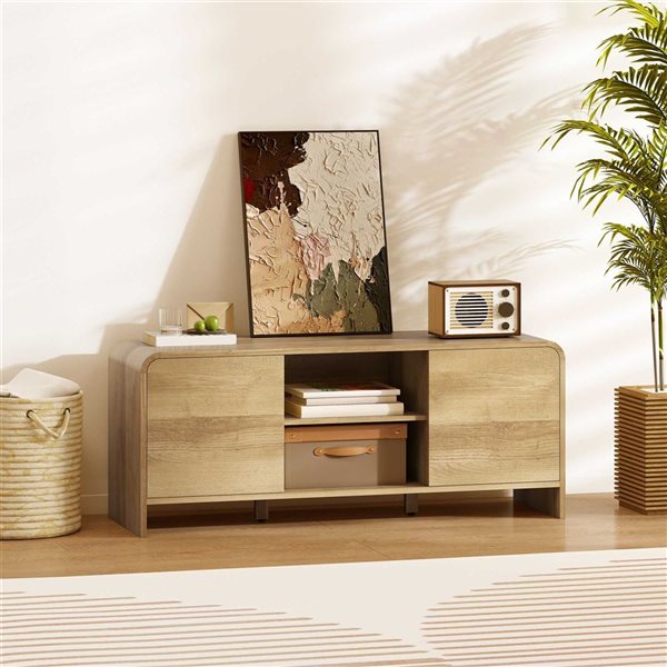 HOMCOM Media Console w/ Cabinet and Shelves for TV up to 55-in