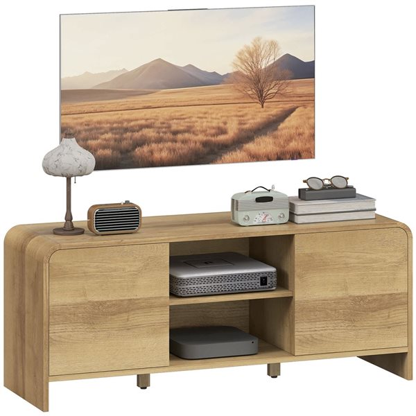 HOMCOM Media Console w/ Cabinet and Shelves for TV up to 55-in