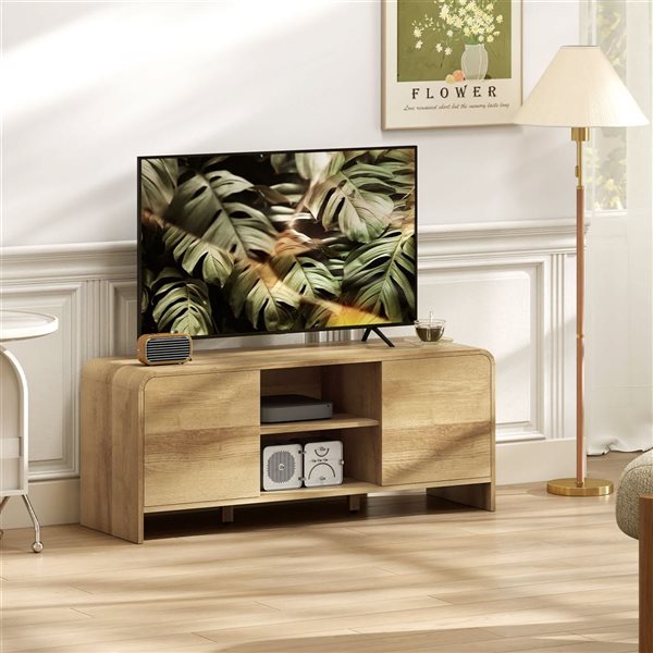 HOMCOM Media Console w/ Cabinet and Shelves for TV up to 55-in
