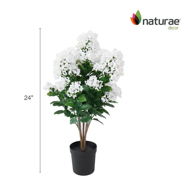 Naturae Decor 24-in Artificial White Crape Myrtle