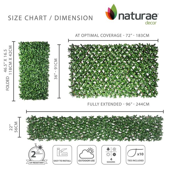Naturae Decor 36 x 72-in PVC Expandable Trellis