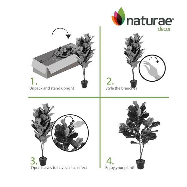 Naturae Decor 49-in Artificial Fiddle Leaf