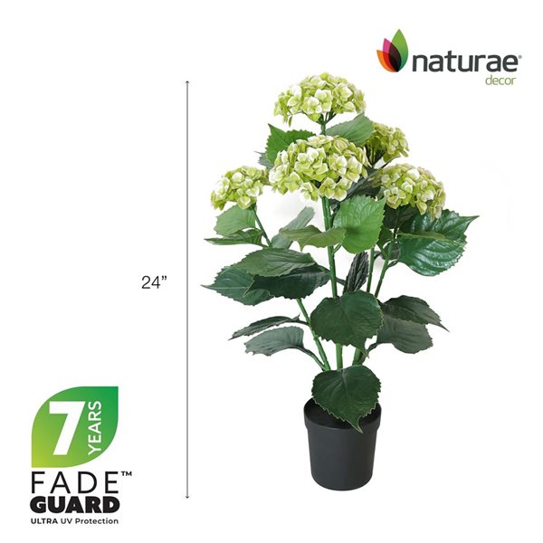 Naturae Decor 24-in Artificial White Hydrangea