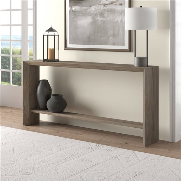 Hailey Home Osman 64-in Wide Console Table - Antiqued Gray Oak