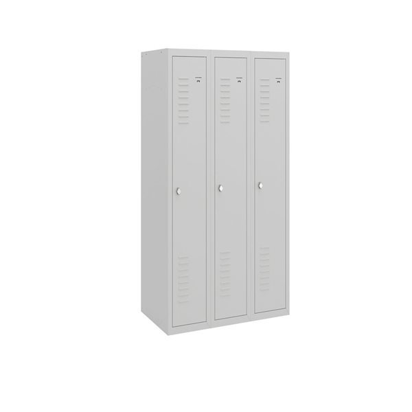 Ceha Canada 36 W x 71 H x 20-in D Light Grey Steel Triple Unit Locker