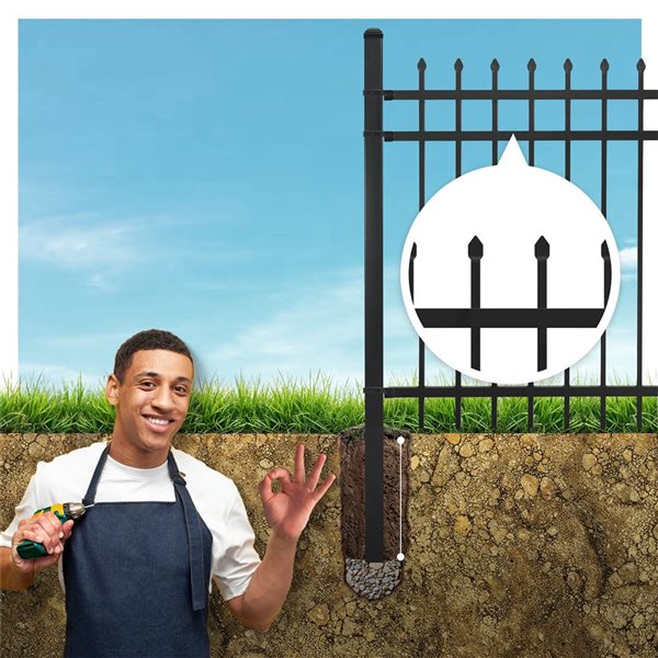 Fencer Wire Heavy-Duty Steel Pointed Top Fence Panels 4 x 6-ft - 10-Pack