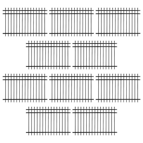 Fencer Wire Heavy-Duty Steel Pointed Top Fence Panels 4 x 6-ft - 10-Pack