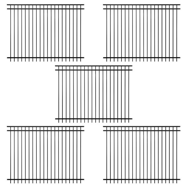 Fencer Wire Heavy Duty Steel Flat Top Fence Panels 6 x 8-ft - 5-Pack