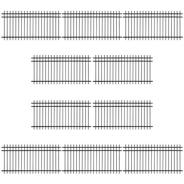 Fencer Wire Heavy-Duty Steel Pointed Top Fence Panels 4 x 8-ft - 10-Pack