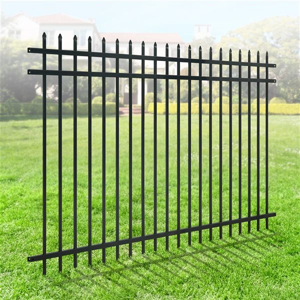 Fencer Wire Heavy-Duty Steel Pointed Top Fence Panel 5 x 8-ft