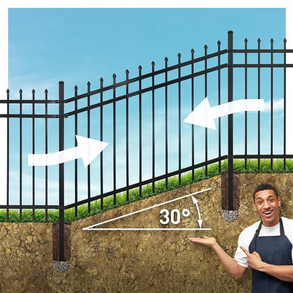 Fencer Wire Heavy-Duty Steel Pointed Top Fence Panels 6 x 6-ft - 5-Pack