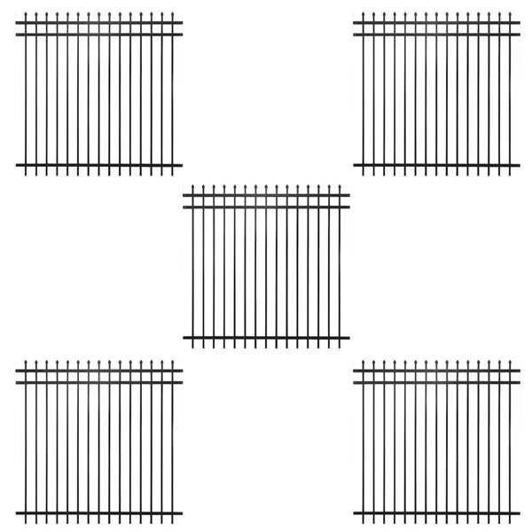 Fencer Wire Heavy-Duty Steel Pointed Top Fence Panels 6 x 6-ft - 5-Pack