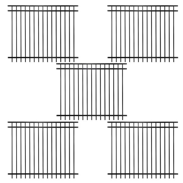 Fencer Wire Heavy-Duty Steel Flat Top Fence Panels 5 x 6-ft - 5-Pack