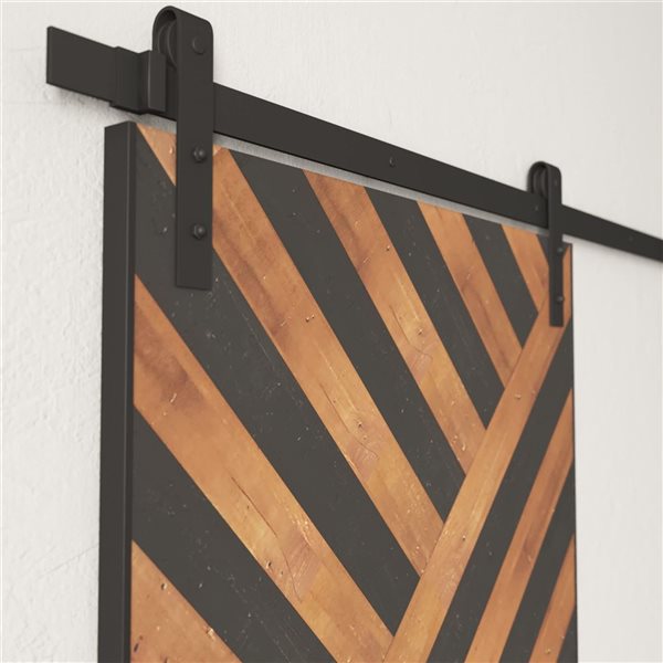 Urban Woodcraft Custom Stained Malibu Sliding Barn Door w/ Hardware Kit 83 x 40-in - Celestia Espresso