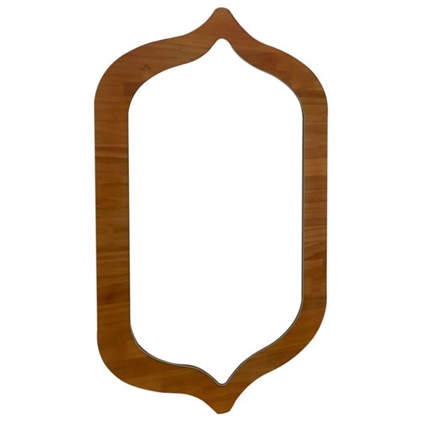 Mirrorize Canada Wood Shaped Wall Mirror 25 x 42-in - Brown