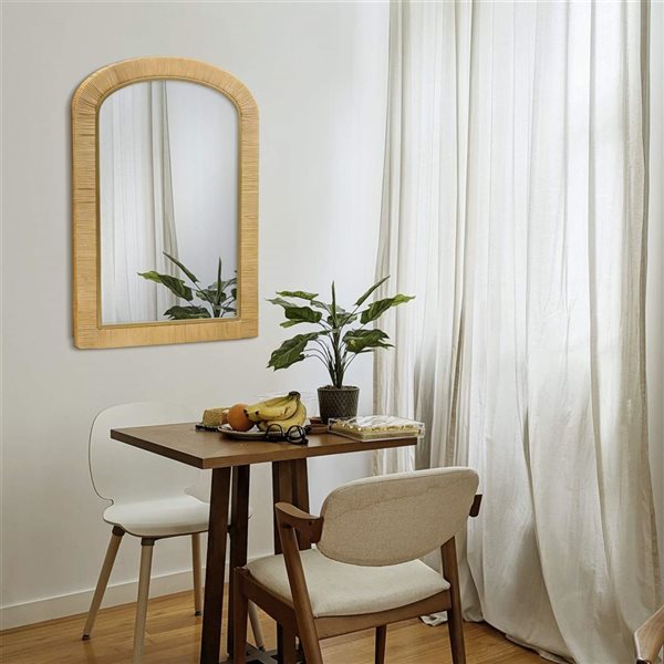 Mirrorize Canada Arched Wall Mirror 20 x 30-in - Brown