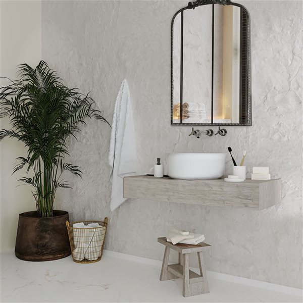 Mirrorize Canada Arched French Wall Mirror 24 x 36-in - Black