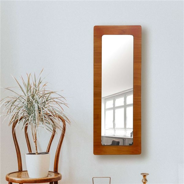 Mirrorize Canada Rectangle Wall Mirror 18 x 42-in - Brown
