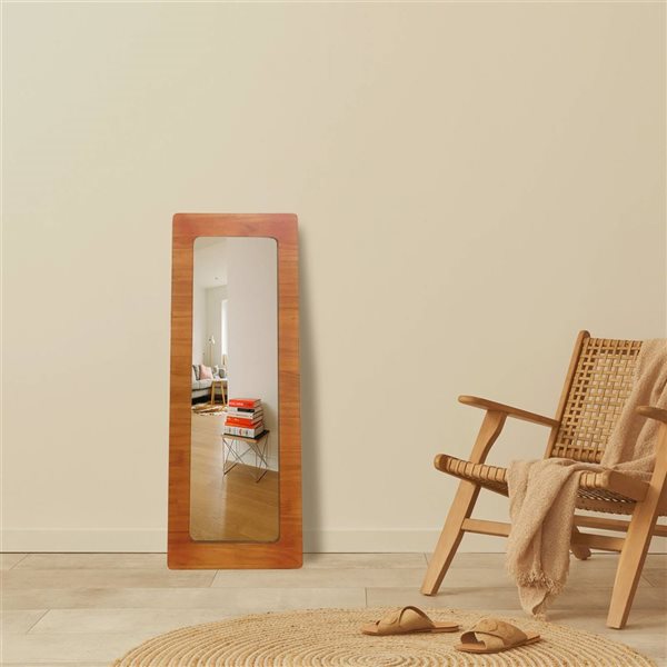 Mirrorize Canada Rectangle Wall Mirror 18 x 42-in - Brown