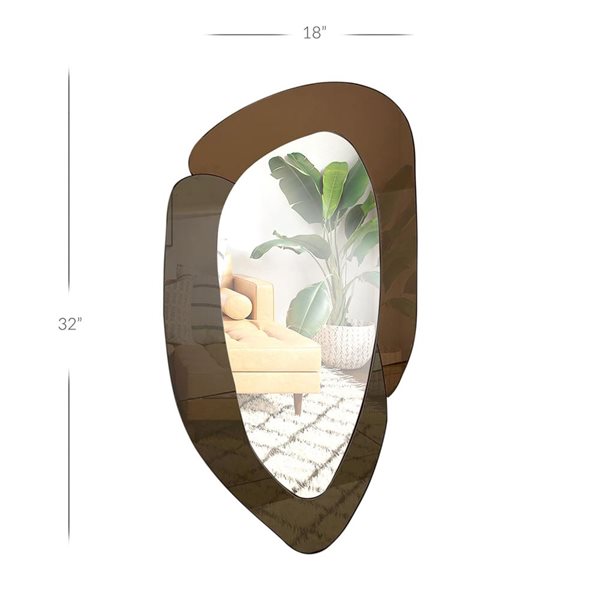 Mirrorize Canada Irregular Shaped Wall Mirror 18 x 32-in