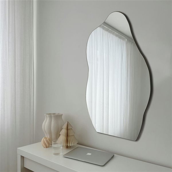 Mirrorize Canada Thin Framed Shaped Wall Mirror 22 x 32-in - Black