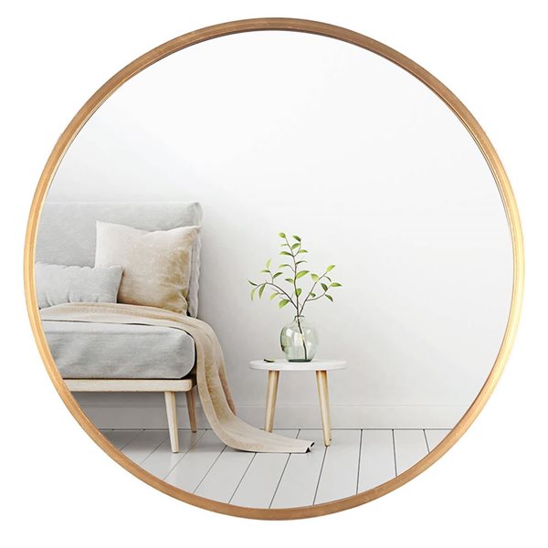 Mirrorize Canada Round Wall Mirror 20-in - Gold