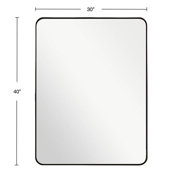 Mirrorize Canada Thin Framed Wall Mirror 30 x 40-in - Black