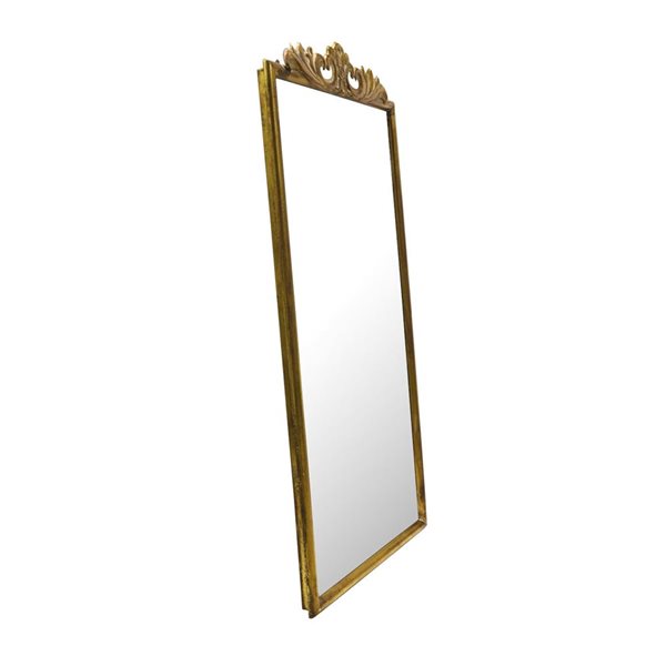 Mirrorize Canada Rectangle Wall Mirror with Arch 24 x 42-in - Gold