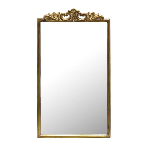 Mirrorize Canada Rectangle Wall Mirror with Arch 24 x 42-in - Gold