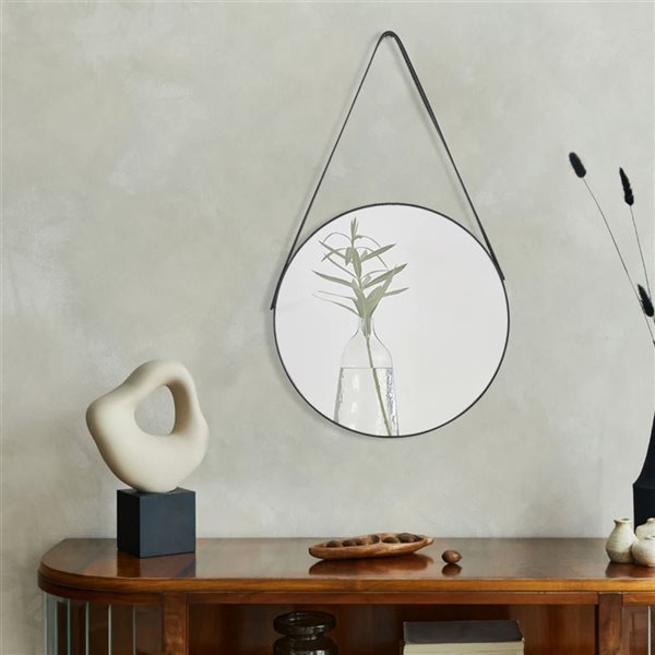 Mirrorize Canada Round Wall Mirror with Hanger 15-in