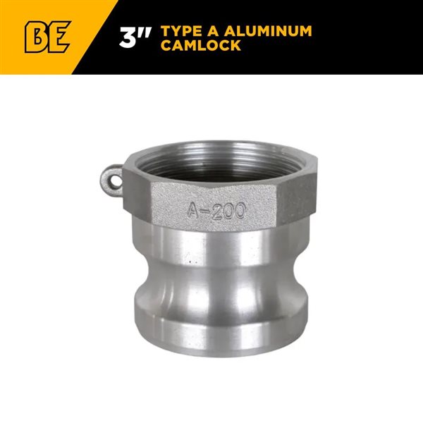 BE Power Equipment 3-in Aluminum Camlock Female Coupler for Pump Hose