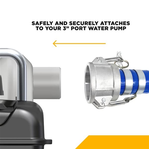 BE Power Equipment Water Pump Discharge Hose Kit - 3-in x 50-ft