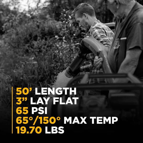 BE Power Equipment Water Pump Discharge Hose Kit - 3-in x 50-ft