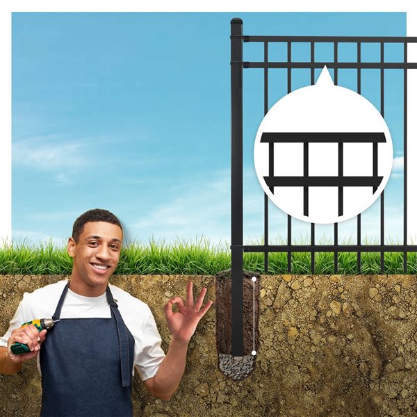 Fencer Wire 2-in x 2-in x 6-ft Steel Flat Top Fence Post with Post Cap