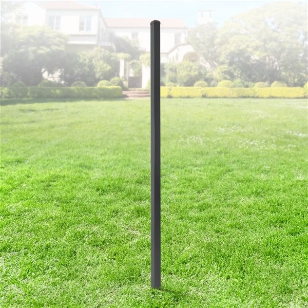Fencer Wire 2-in x 2-in x 6-ft Steel Flat Top Fence Post with Post Cap