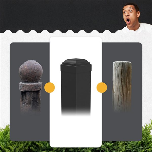 Fencer Wire 2-in x 2-in x 7-ft Steel Flat Top Fence Post with Post Cap - 10/Pack