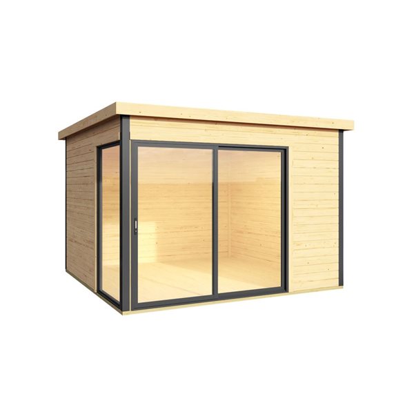 Technoflex Denver 9.8 x 9.8-ft Lean-to Engineered Wood Garden Shed with Sliding Door and Fixed Window