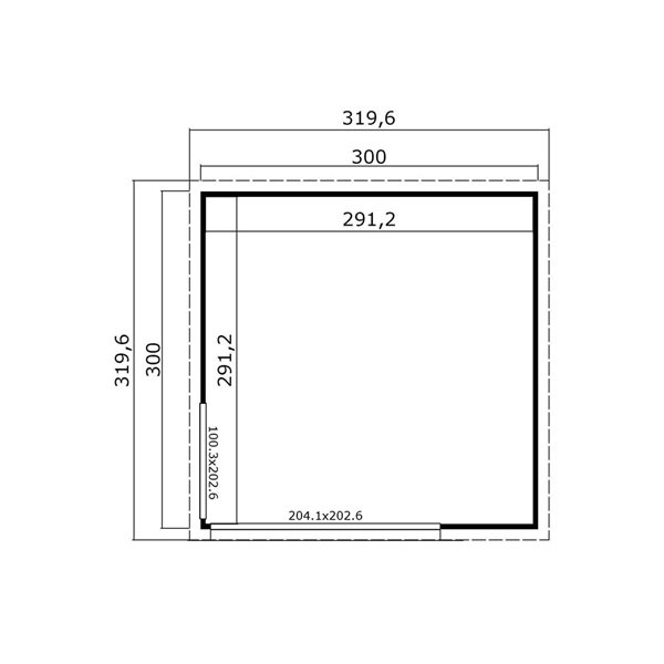 Technoflex Denver 9.8 x 9.8-ft Lean-to Engineered Wood Garden Shed with Sliding Door and Fixed Window