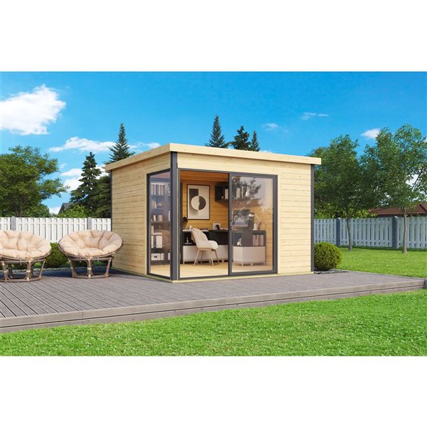 Technoflex Denver 9.8 x 9.8-ft Lean-to Engineered Wood Garden Shed with Sliding Door and Fixed Window