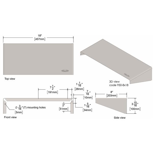Frost Heavy-Duty Shelf 18 x 8-in - Stainless Steel